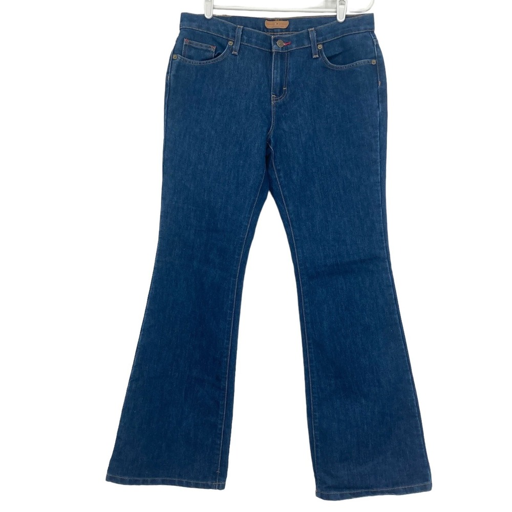 Tommy Jeans Women's Flare Leg Denim Blue Jeans Size 11 Stretch Mid Rise